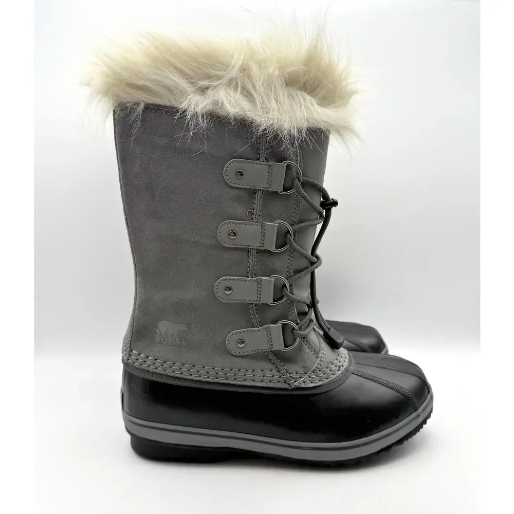 Sorel Kids Joan of Arc Duck Boots US 6 EU 38 Gray Brown Waterproof Snow NIB